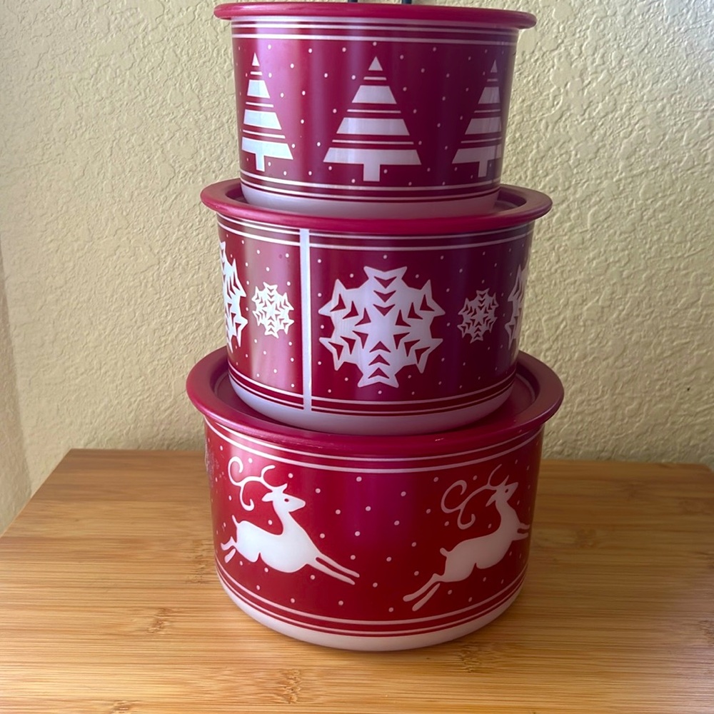 Tupperware,  Holiday/Christmas container trio